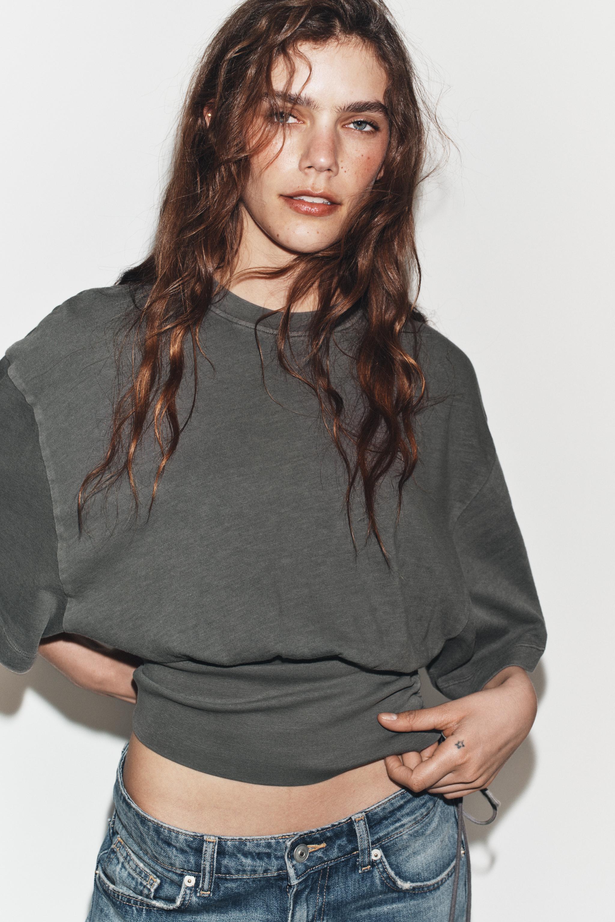 SLUB BELTED TOP